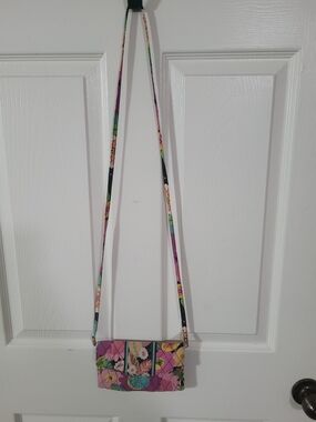 Vera Bradley Pink Floral Quilted Crossbody with Multicolor Accents